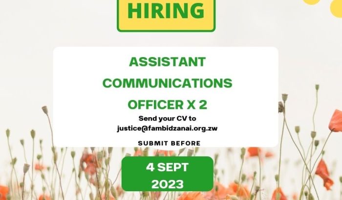 WE'RE HIRING: ASSISTANT COMMUNICATIONS OFFICER (GRADUATE INTERN)